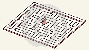 Square maze puzzle, challenge and problem-solving, vector design Generative AI