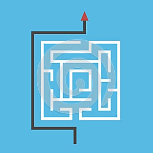 Square maze, way around