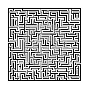 Square maze on a white background with black lines