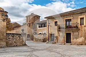 Square of the medieval town of Pedraza in the province of Segovia Spain