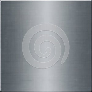A square metal surface with a brushed texture, featuring a subtle grid pattern