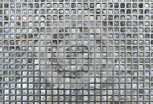 Square metallic grid texture background