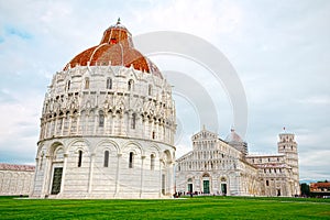 Square of Miracles and the Leaning Tower of Pisa, wide angle