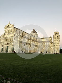 The Square of Miracles in Pisa, Italy in the sunrise