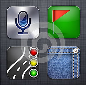 Square modern app icons.