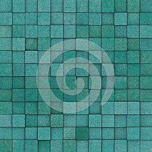Square mosaic tiled yellow blue green grunge pattern