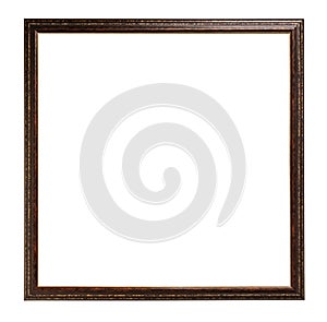 Square narrow dark brown picture frame cutout