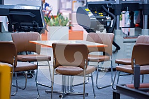 Square office table with meeting chairs