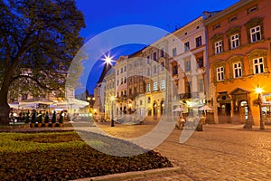 Square in old European town Lvov