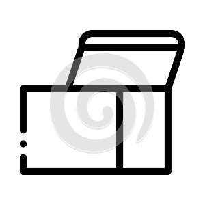 Square Opened Cardboard Carton Box Vector Icon