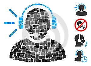 Square Operator Message Icon Vector Collage