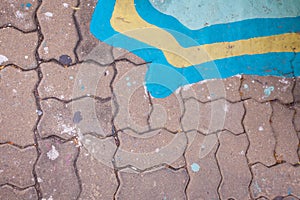 Square Painted on Brick Worm