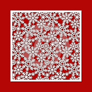 Square panel with snowflakes.