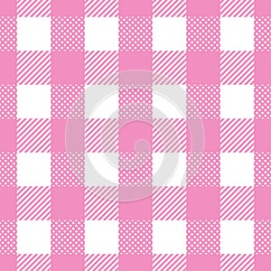 square pastel pink checked design for pattern and background