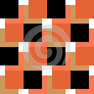Square pattern black and orange on white background. eps 10