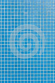 Square pattern of blue tiles