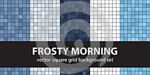 Square pattern set Frosty Morning. Vector seamless geometric backgrounds