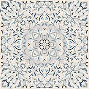 Square pattern for the silk scarf