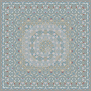 Square pattern for the silk scarf