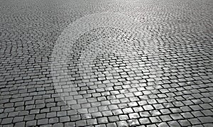 Square paved with setts called SANPIETRINI in Italian Language