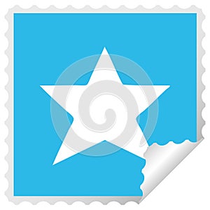 square peeling sticker cartoon gold star