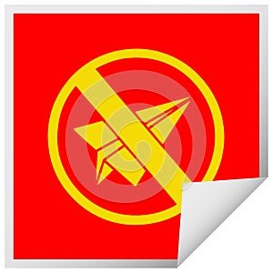 square peeling sticker cartoon no paper aeroplanes allowed