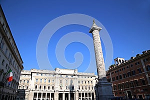 Square Piazza Colonna in Rome, Italy