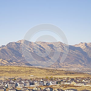 Square Picturesque Utah valley with lots of houses