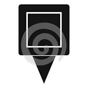 Square pin icon, simple style.