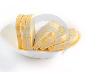 Square Plain bread on white background