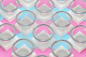 Square platform with solid color background, 3d rendering