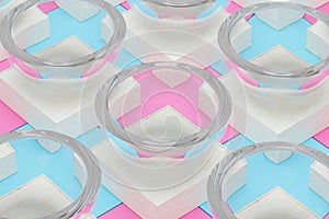 Square platform with solid color background, 3d rendering