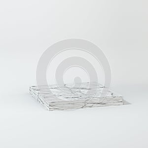 Square platform with solid color background, 3d rendering