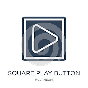 square play button icon in trendy design style. square play button icon isolated on white background. square play button vector
