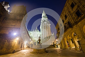 Square of Praterias and Cathedral Bell tower. Santiago de Compos photo