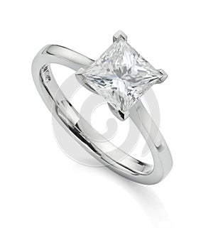 Square Princess Diamond Solitaire Ring