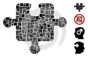 Square Puzzle Piece Icon Vector Collage