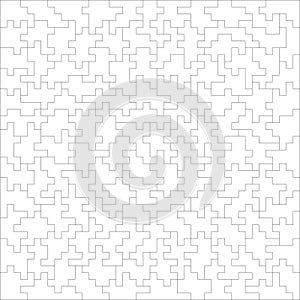 Square puzzle template with shapeless rectangular elements photo