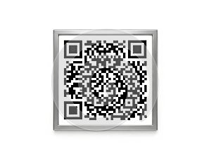 Square qr code with black and white pattern