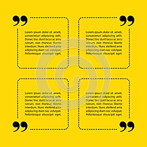 Square quote text bubbles.