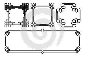 Square and rectangle vector asian, korean, chinese, japanese