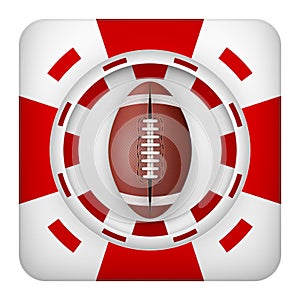 Square red casino chips of usa football sports betting photo