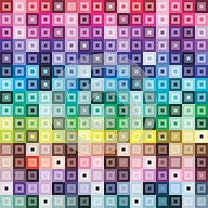 Square retro pattern colorful abstract background seamless consistency in colors and gradation in the depth photo