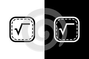 Square Root Symbol Vector Icon Set