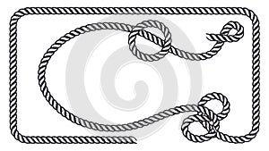 Square Rope Border Knot Design Element, vector design Generative AI