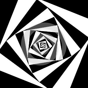 Square rotate black and white abstract background.