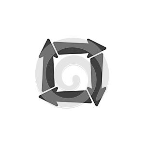 Square rotation arrows vector icon