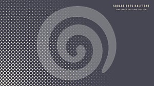 Square Rounded Dots Halftone Pattern Radial Border Vector Abstract Background