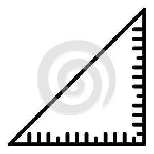 Square ruler icon, outline style