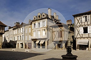 Square in Saint Cere, Lot Valley, France photo